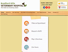 Tablet Screenshot of bradfordhillsveterinaryhosp.com